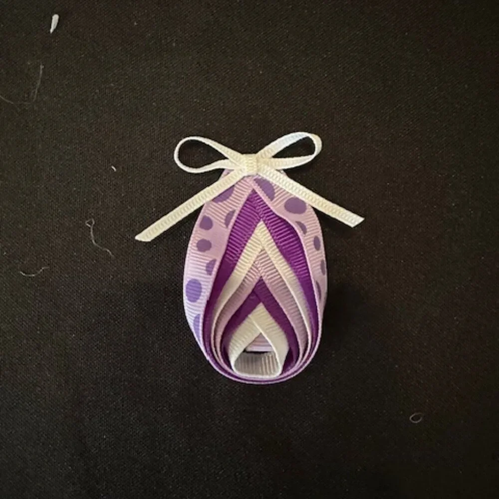 Purple Easter Egg Sculpture Hair Clip 5B1772 Handmade NWT Boutique